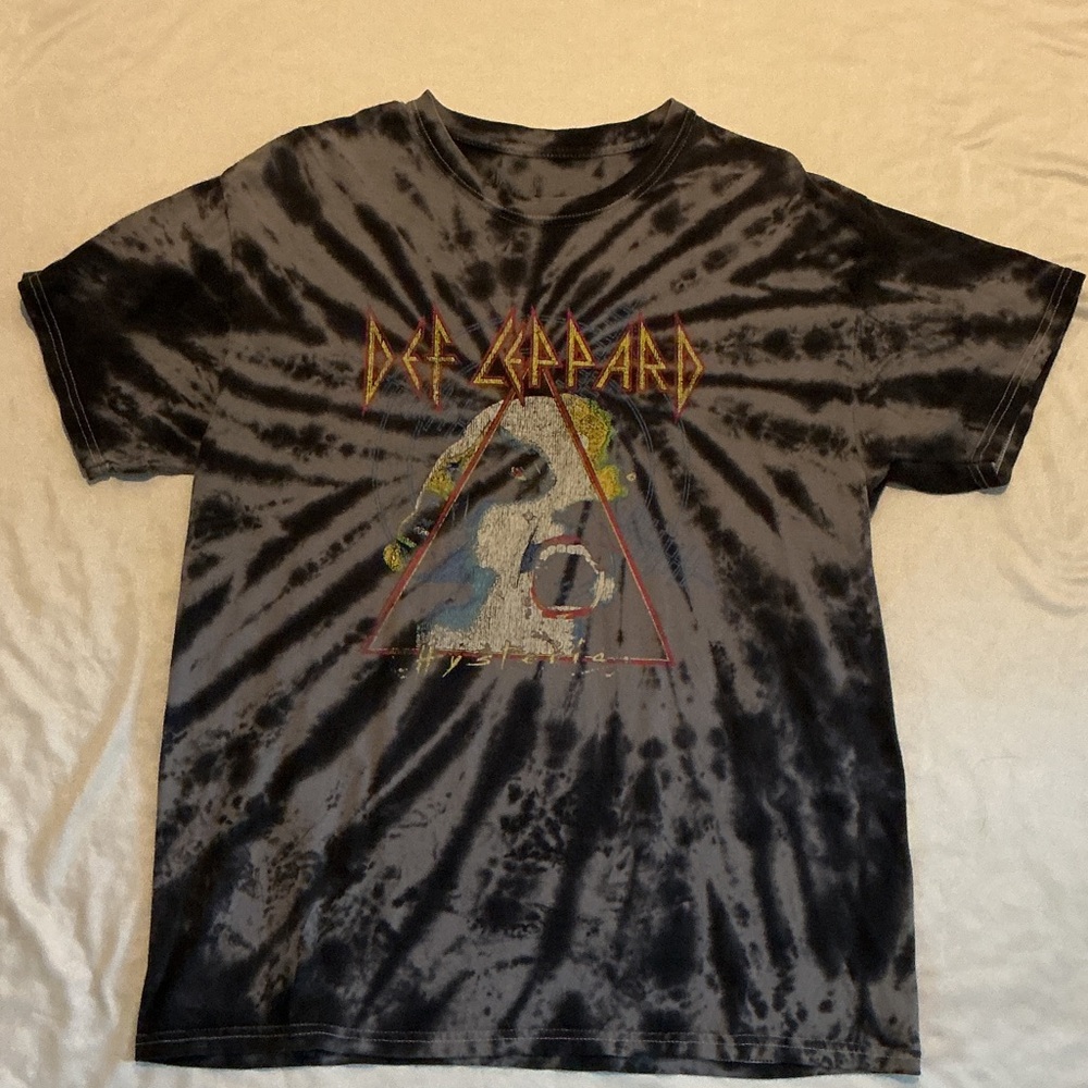 Def Leppard Tie-Dye Graphic Tee - Black Large